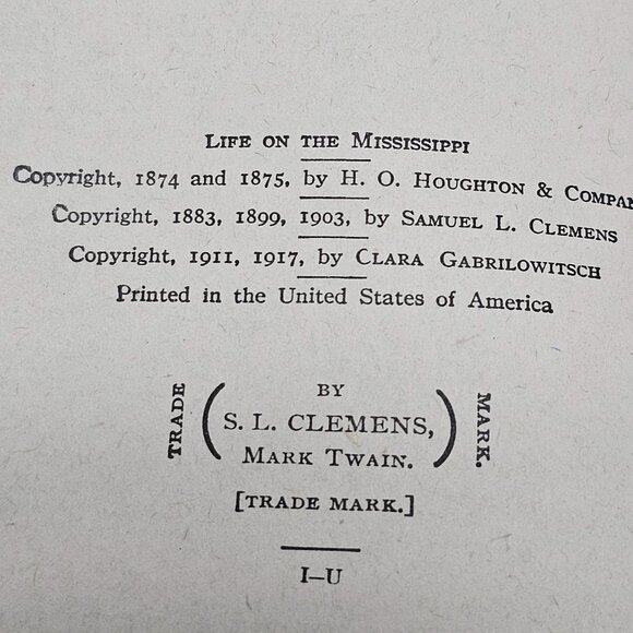 Vintage 20s 1917 Life on the Mississippi Mark Twain Hardcover Book Rare Gift - Picture 5 of 10